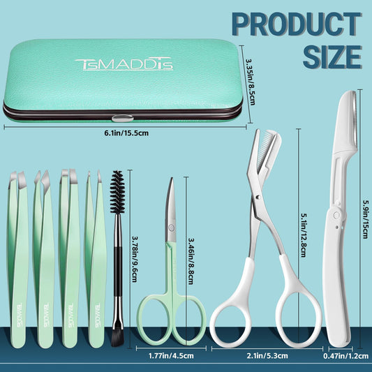 TsMADDTs 8 - in - 1 Eyebrow Tool Kit Tweezers Set